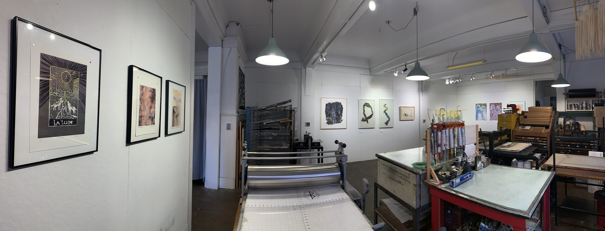 panorama of the Ink Shop studio gallery